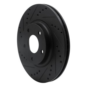 Infiniti I35 Brake Rotor (1) - Front Left - R1 Concepts - Drilled & Slotted - Black - `02-`06